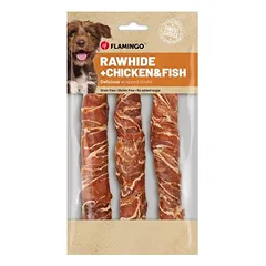 Flamingo R'Hide lazdelė su vištiena ir menke, skanėstai šunims, Kiekis: 3 vnt. / 155 g — 2 nuotrauka