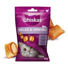 WHISKAS Relax & Relieve 45g skanėstas katėms, su vištiena