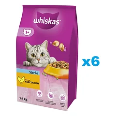WHISKAS Sterile 6x1.4 kg sausas maistas su vištiena sterilizuotoms katėms