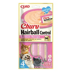 Inaba Churu Hairball Control Salmon 14g Šlapias lašišos skanėstas katėms, padedantis pašalinti plaukus