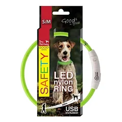 Šviečiantis antkaklis šunims LED, reguliuojamas, 45cm (žalias) — 2 nuotrauka