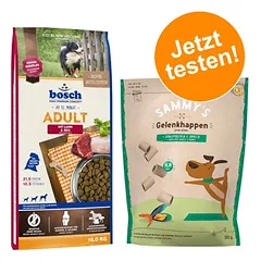 Kombi-Paket: 15 kg bosch HPC Trockenfutter + 3 x 350 g Sammy's Gelenkhappen
