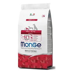 Monge Natural Superpremium Mini Adult Chicken sausas maistas šunims