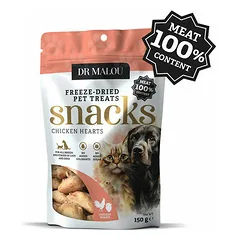 Dr Malou Cat and Dog Freeze-Dried Chicken Hearts Treats 150 g