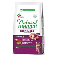 NATURAL TRAINER Cat adult Sterilised DUCK su antiena 300g. – 1,5 kg.