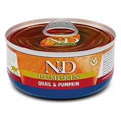 Farmina N&D Cat Pumpkin Adult su putpelėmis ir moliūgu, drėgnas maistas katėms 70 g — 2 nuotrauka