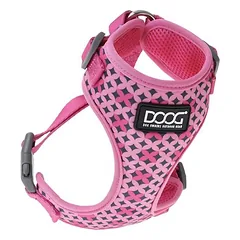 DOOG neopreninės petnešos šunims Toto, rožinės su juodomis žvaigždėmis