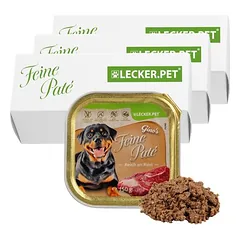 Lecker.Pet® Gino's Feine Paté Reich an Rind Hundefutter Nassfutter