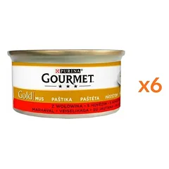 GOURMET Gold su jautiena katėms, 6 x 85 g