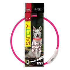 DogFantasy Antkaklis Led 65cm Rožinis