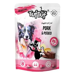 TufTuf drėgnas maistas šunims – mėsos paštetas, maišelis 500 g — 3 nuotrauka