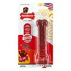 Nylabone Extreme - Tekstūruotas jautienos džiovintas mėsainis - dantų kramtukas šunims, džiovintos jautienos skonis