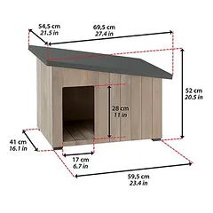Ferplast būda šunims Argo, Dydis 60: B 69,5 x T 54,5 x H 52 cm — 5 nuotrauka