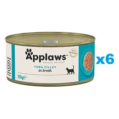 APPLAWS Cat Adult Tuna Fillet in Broth tuno filė sultinyje 6x156 g