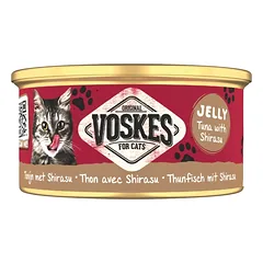 VOSKES Jelly Tuna with Shirasu 85 g tunas su sardele, papildoma maisto produktas katėms