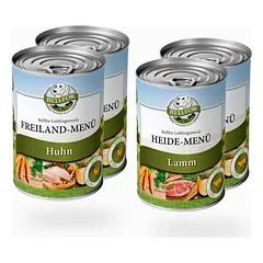 Bellfor starterio rinkinys, drėgnas maistas šunims su vištiena ir ėriena - Freiland-Menü