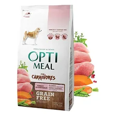 OPTIMEAL begrūdis sausas ėdalas suaugusiems šunims su kalakutiena ir daržovėmis 1.5 kg