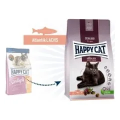 Happy Cat visavertis pašaras sterilizuotoms katėms su lašiša Sterilised Atlantik Lachs, 300 g