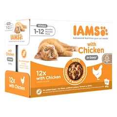 IAMS Cat Delights Kitten All Breeds Chicken in Gravy Pouch 12x85g