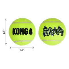 KONG Air Squeaker Tennis Ball Medium teniso kamuoliukai šunims su cypiančiu garsu, neabrazyviniai, 3 vnt. — 4 nuotrauka