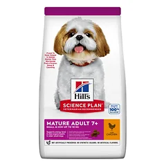 Hill’s Science Plan Canine Mature 7+ Small and Mini Sausas maistas mažų veislių suaugusiems šunims (su vištiena) 3kg