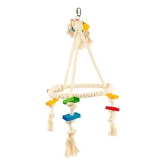 Duvo+ Vogelspielzeug Pyramide mit Würfeln und Seil