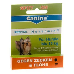 Canina Petvital Novermin lašai šunims iki 15kg 2ml