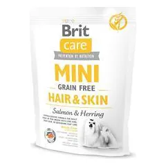 Brit Care Mini Hair&Skin hipoalerginis, begrūdis sausas maistas šunims, kailio priežiūrai, 0,4 kg