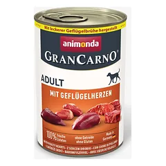 Animonda GranCarno Adult Poultry Hearts: konservai suaugusiems šunims su paukštienos širdelėmis, 400 g — 2 nuotrauka