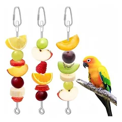 ZooVenture 3-teiliges Futterspieß-Set aus Edelstahl für Papageien