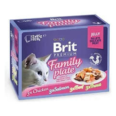 Brit Premium in jelly konservų katėms rinkinys dėžutėje, 1020 g (vištiena, lašiša, jautiena, upėtakis) — 2 nuotrauka