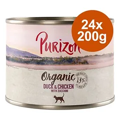 Purizon Organic ekonominės pakuotės, drėgnas maistas katėms 24 x 200 g