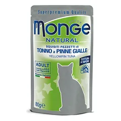 Monge Natural kons. pašaras suaugusioms katėms, geltonpelekio tuno kąsneliai želėje 80g