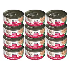 BRIT Care Cat Real Chicken in Gravy 12x80 g vištienos filė padaže, drėgnas maistas katėms