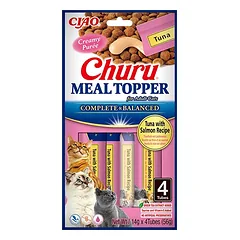 Churu Meal topper skanėstas katėms maistui gardinti su tunu ir lašiša, 4 vnt.
