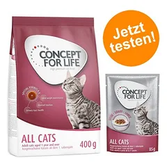 Concept for Life Kombi-Paket: 400 g Trockennahrung + 12 x 85 g Nassnahrung in Soße