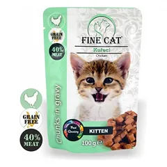 FINE CAT konservas kačiukams su vištiena 100g 22vnt