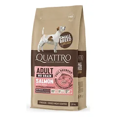 Quattro Adult with Salmon suaugusiems mažų veislių šunims su lašiša ir kriliu