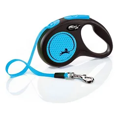 flexi New Neon Gurt-Leine blau, 5 m