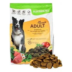 Lecker.Pet® Luna's Adult Strauß mit Kartoffel & Apfel Hunde Trockenfutter