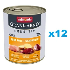 ANIMONDA Grancarno Sensitive kalakutiena su bulvėmis 12x800 g