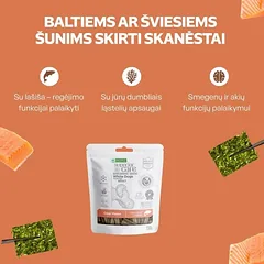 Begrūdis suaugusių šunų pašaro papildas-skanėstas su lašiša, 150 g — 2 nuotrauka