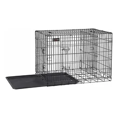 Metalinis dviejų durų narvas šuniui 122 x 74,5 x 80,5 cm, juodos spalvos — 2 nuotrauka