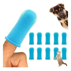 10 360°-Fingerzahnbürsten aus Silikon für Hunde, Katzen und Welpen