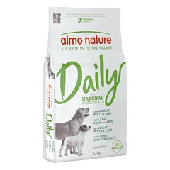 Almo Nature Daily Dog All Breeds sausas maistas suaugusiems šunims su ėriena, vištiena ir ryžiais, 12 kg