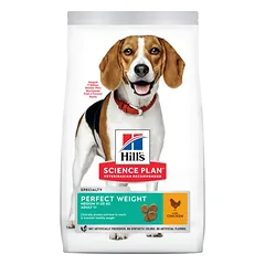 Hill's Science Plan Perfect Weight sausas maistas vidutinių veislių šunims su vištiena, 2 kg