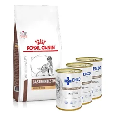 ROYAL CANIN Fibre Response Gastrointestinal  šunims 2kg + ENZO VET Žarnyno dieta šunims su ėriena 3x400g