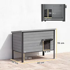 Lauko kačių namelis 85x55x70 cm — 3 nuotrauka