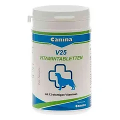 Canina V25 tabletės šunims su 12 svarbiausių vitaminų