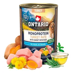 Ontario Adult Monoprotein Turkey kalakutienos paštetas su batatais 400 g